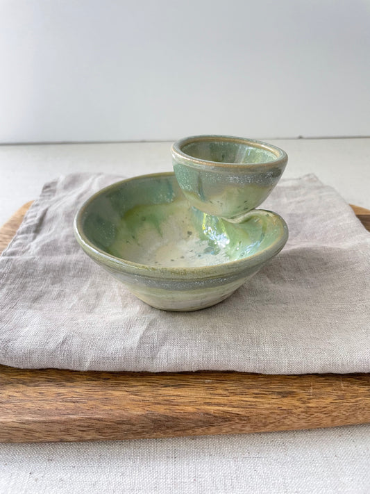 Olives Bowl, Folded Edge Style, Green Ivy