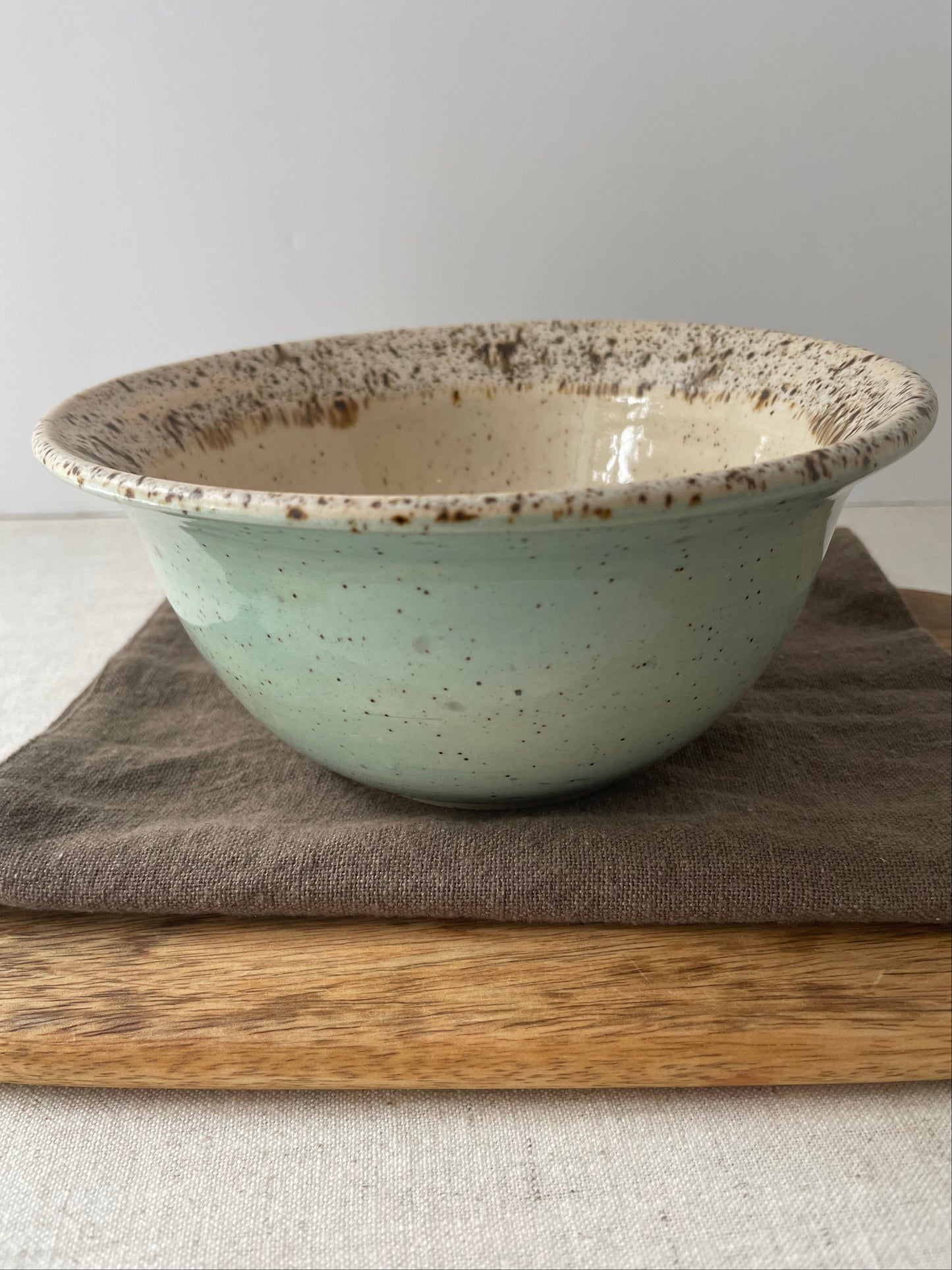 Blue and Birch Speckled Bowl, 7 inch