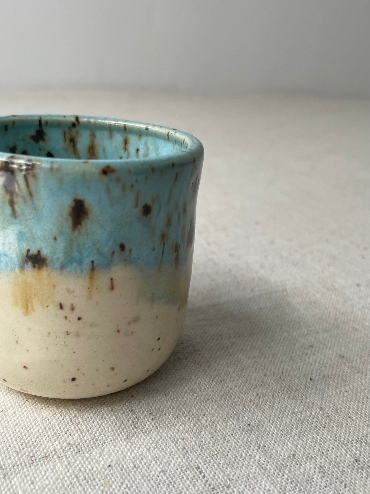 Cerulean Speckled Clay Espresso Cups, Set of 2