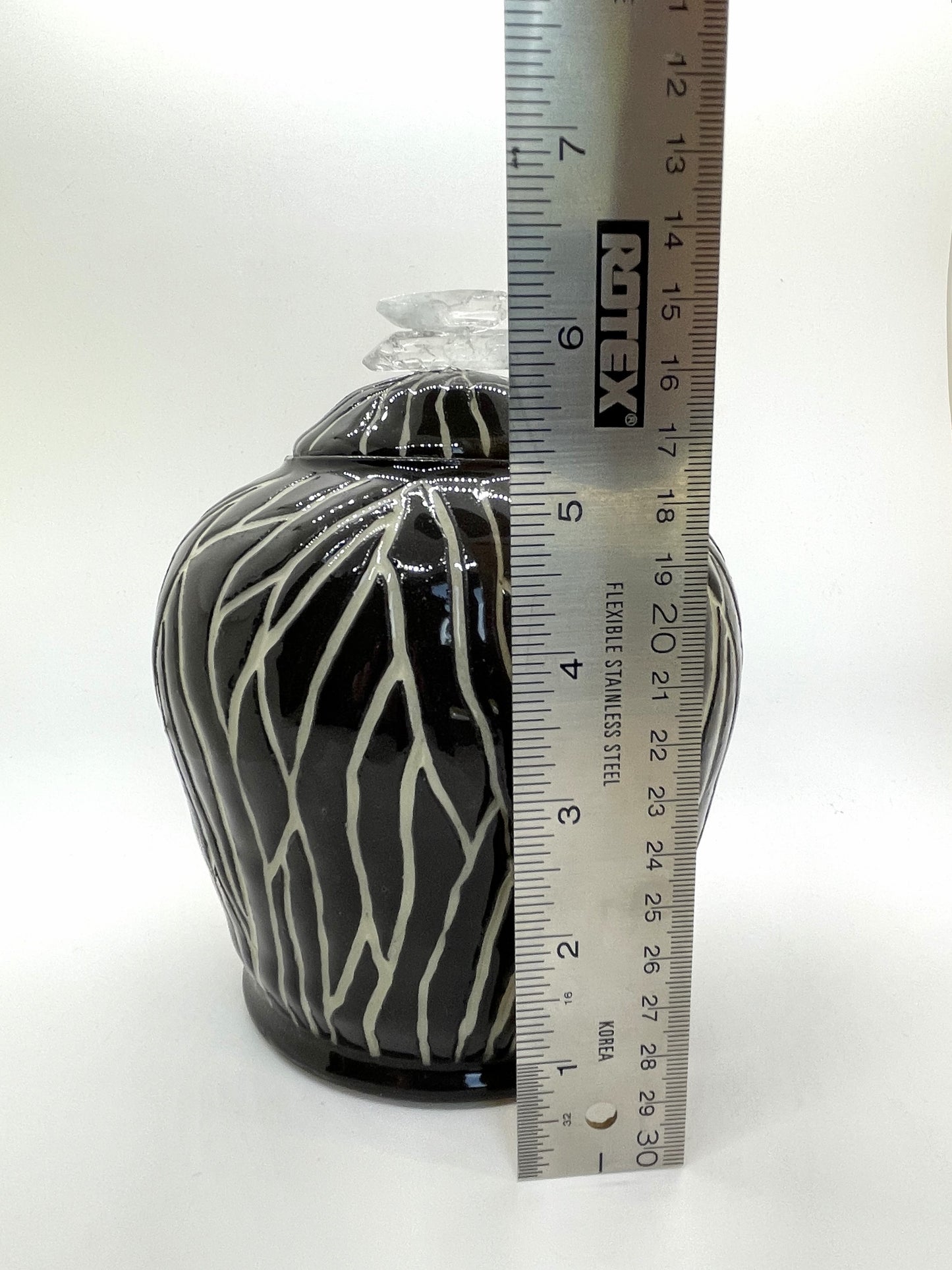 Black Bark Tall Lidded Container