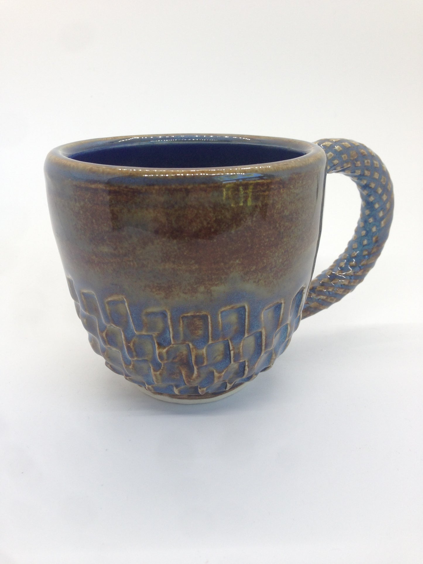 Blue Faceted Tea Cup